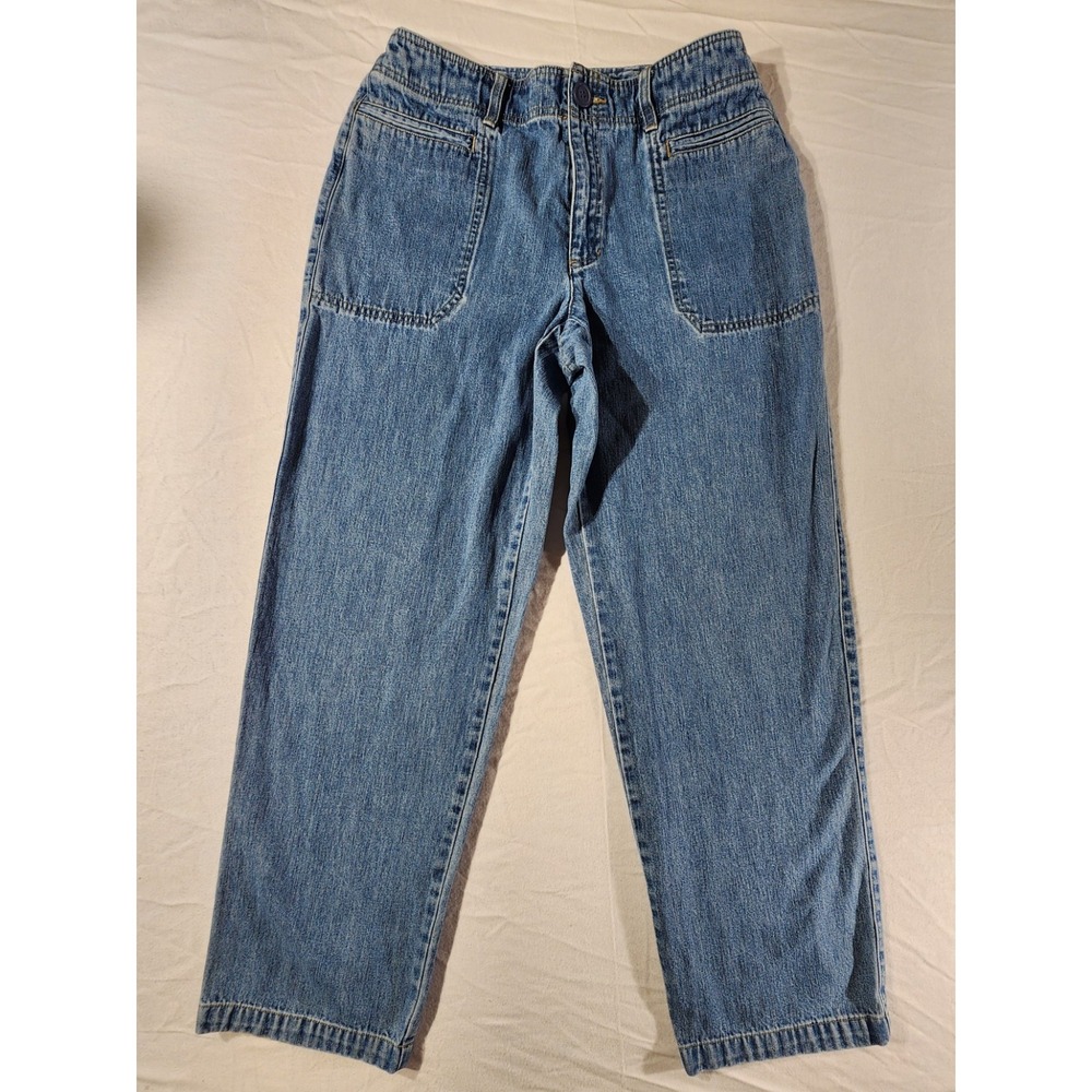 liz clairborne size 12 elastic waist jeans light wash